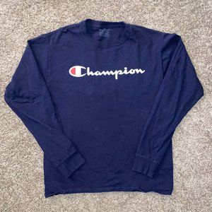 Champion Long Sleeve Navy TShirt